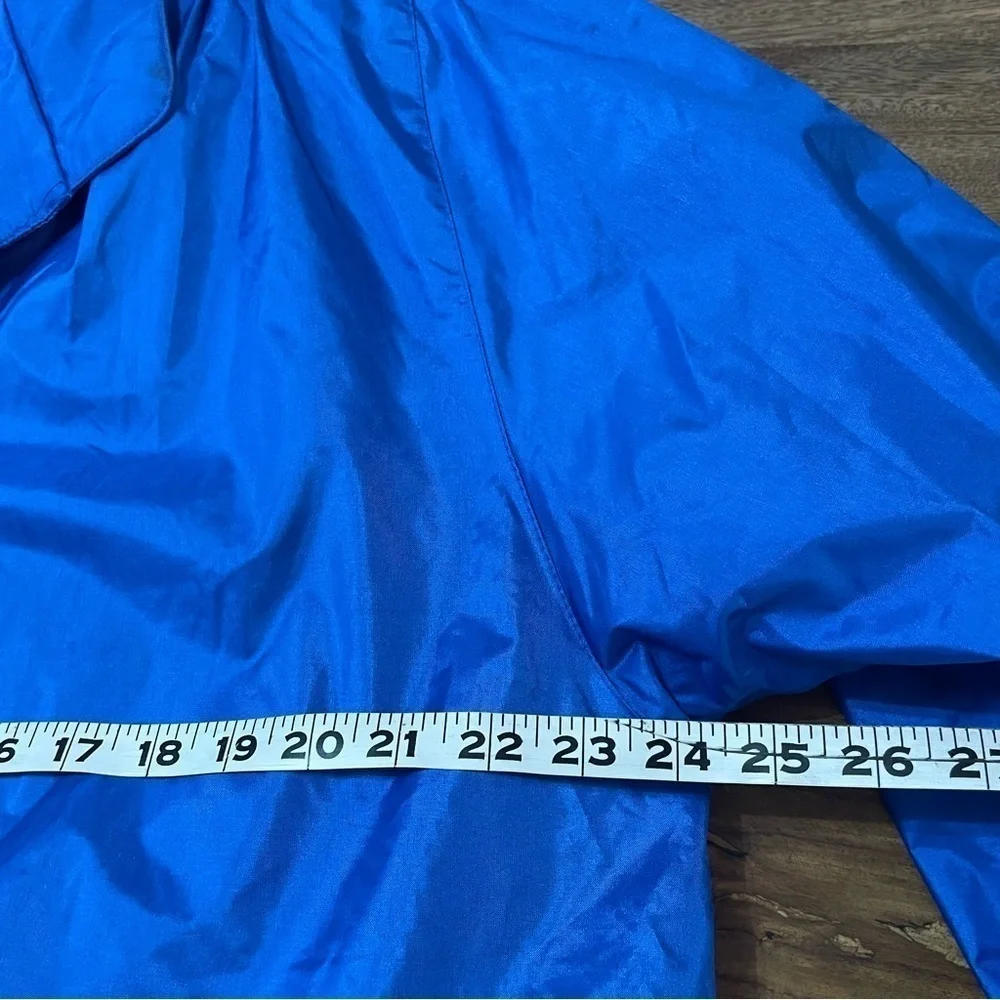 Vintage Electric Blue Oversized‎ Lined Trench Coat Chiango by Fleet Street sz 12
